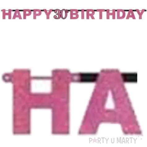 baner 30 urodziny sparkling celebrations pink amscan 213 cm