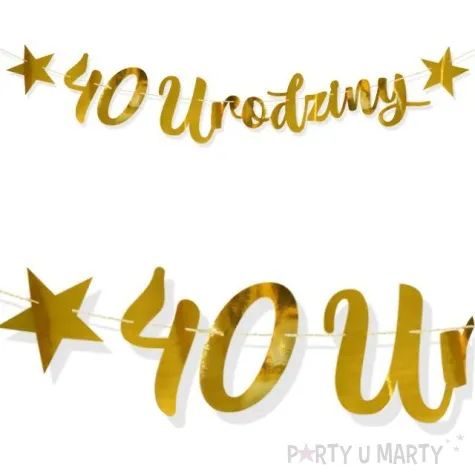 baner 40 urodziny zloty dekoracjepolska 100 cm