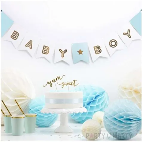 baner baby boy zloto blekitny partydeco 160 cm