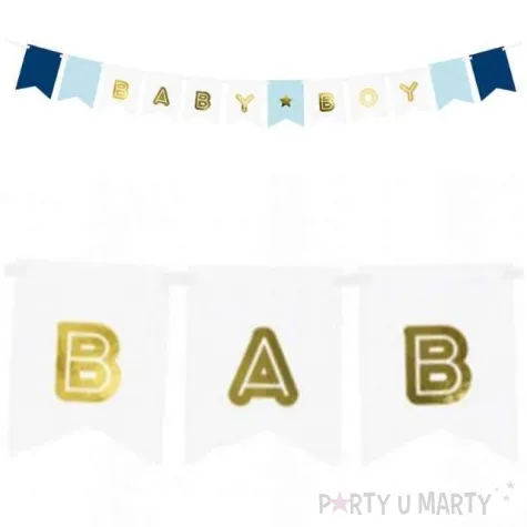 baner baby boy zloto blekitny partydeco 160 cm