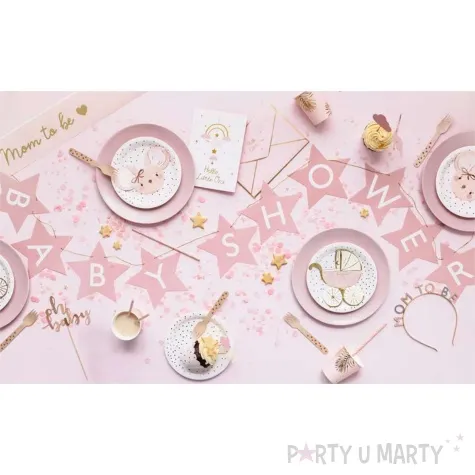 baner baby shower gwiazdki rozowy jasny partydeco 290 cm