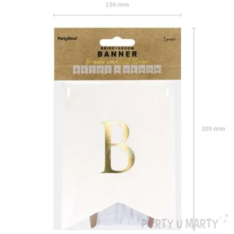 baner bride groom rozowy jasny partydeco 155 cm