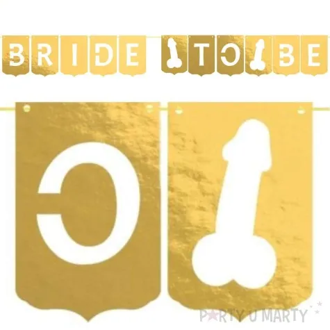 baner bride to be penisy zloty partycollection 3 m