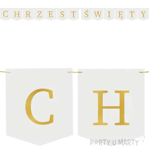 baner chrzest swiety bialy partydeco 200 cm