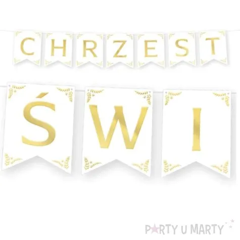 baner chrzest swiety bialy partypal 160 cm