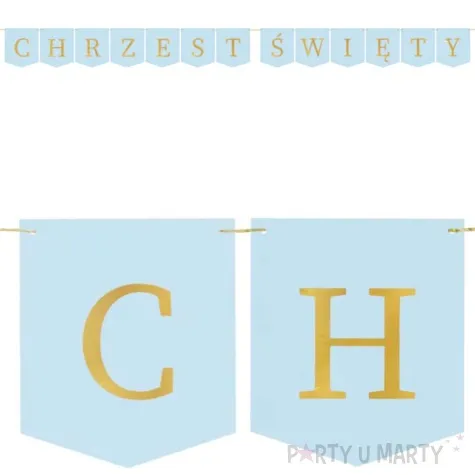 baner chrzest swiety jasnoniebieski partydeco 200 cm