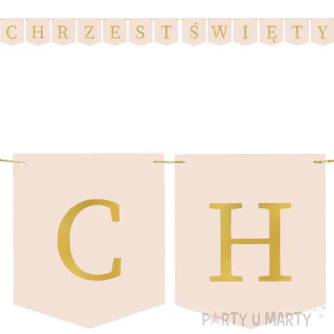 baner chrzest swiety jasnorozowy partydeco 200 cm