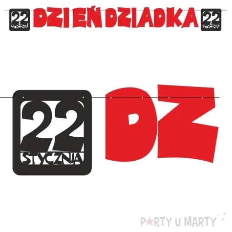 baner dzien dziadka czerwono czarny 2 2 m