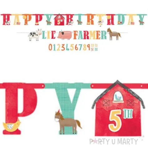 baner farma happy birthday lil farmer amscan 182 x 10 1 cm