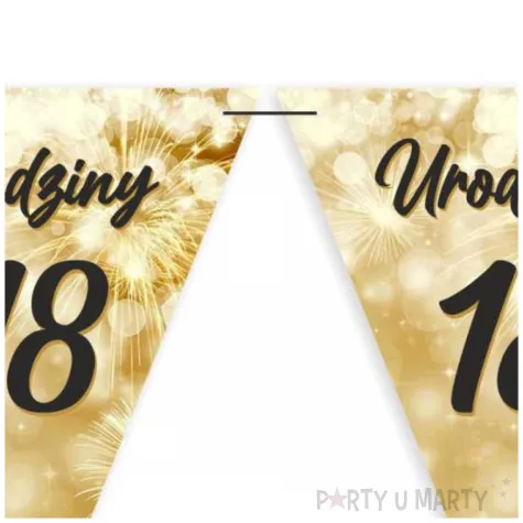 baner flagi 18 urodziny fajerwerki zloto kremowe 3 6 m