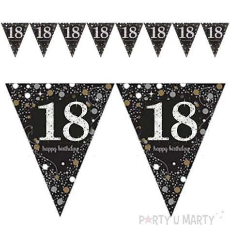 baner flagi 18 urodziny sparkling celebrations gold amscan 400 cm