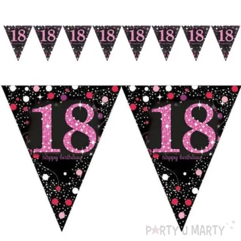 baner flagi 18 urodziny sparkling celebrations pink amscan 400 cm
