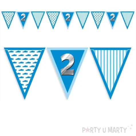 baner flagi 2 urodziny chlopiec blekitny 3 6 m