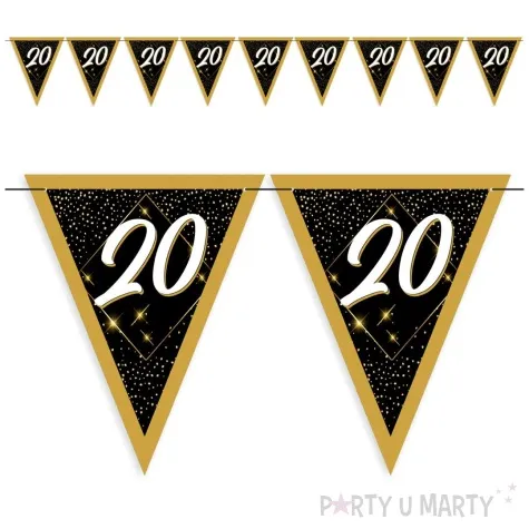 baner flagi 20 urodziny galaktyka zloto czarny 3 6 m