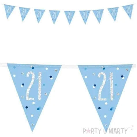 baner flagi 21 urodziny glitz holo niebieski unique 274 c