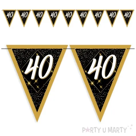 baner flagi 40 urodziny galaktyka zloto czarny 3 6 m