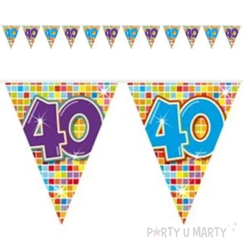 baner flagi 40 urodziny mix folat 300 cm