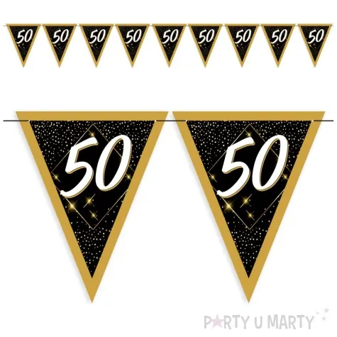 baner flagi 50 urodziny galaktyka zloto czarny 3 6 m