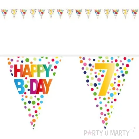 baner flagi 7 urodziny teczowe kropki folat 1000 cm