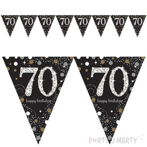 baner flagi 70 urodziny sparkling celebrations gold amscan 400 cm