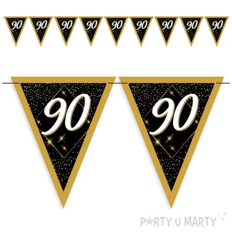 baner flagi 90 urodziny galaktyka zloto czarny 3 6 m