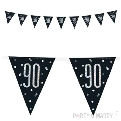 baner flagi 90 urodziny glitz holo unique 274 cm