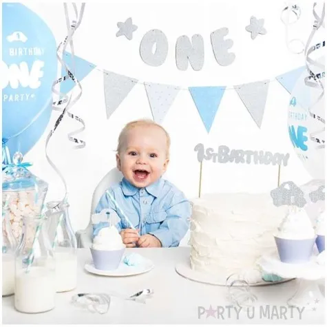 baner flagi blekitne flagietki partydeco 130 cm