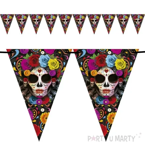 baner flagi catrina dia de muertos halloween guirca 3 m