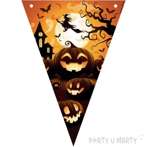 baner flagi dynie i czarownica halloween guirca 3 m