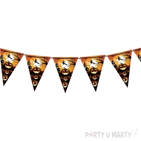 baner flagi dynie i czarownica halloween guirca 3 m