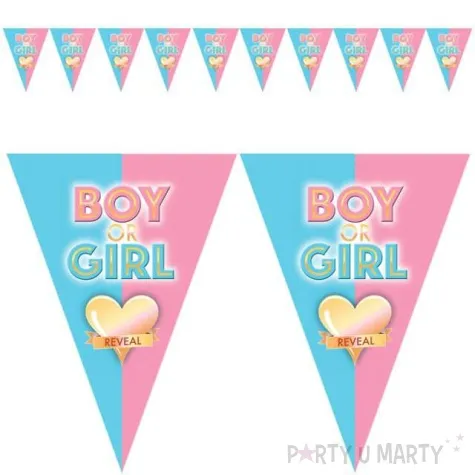 baner flagi gender reveal boy or girl rozowo niebieski funnyfashion 500 cm