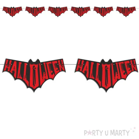 baner flagi halloween nietoperz czarno czerwony 2 5 m