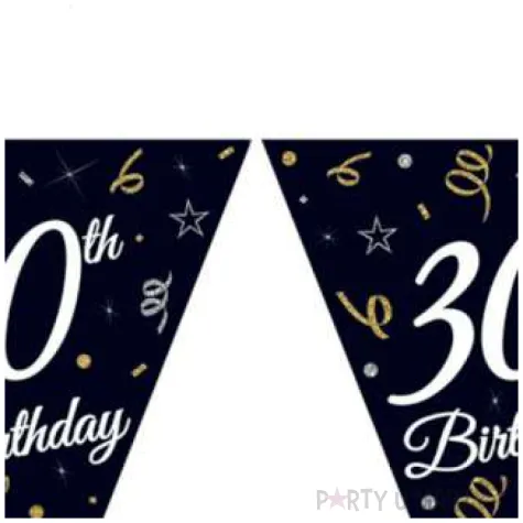 baner flagi happy birthday 30 urodziny b c czarny godan 270 cm