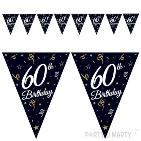 baner flagi happy birthday 60 urodziny b c czarny godan 270 cm