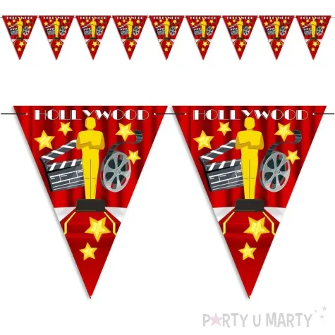 baner flagi hollywood party 3 6 m