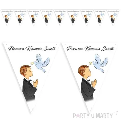 baner flagi i komunia swieta chlopiec 3 6 m