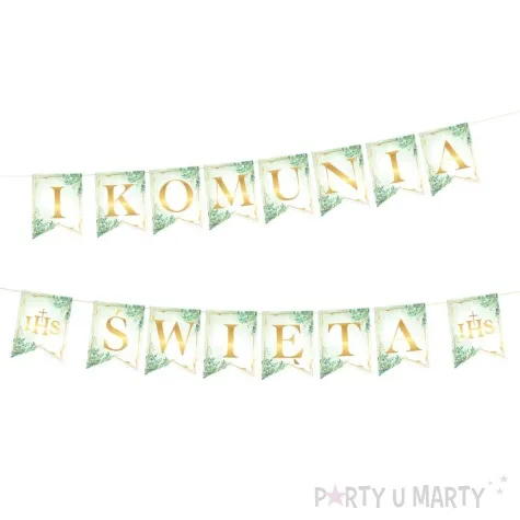 baner flagi i komunia swieta ihs eukaliptus bialo zloty partypal 2 4 m