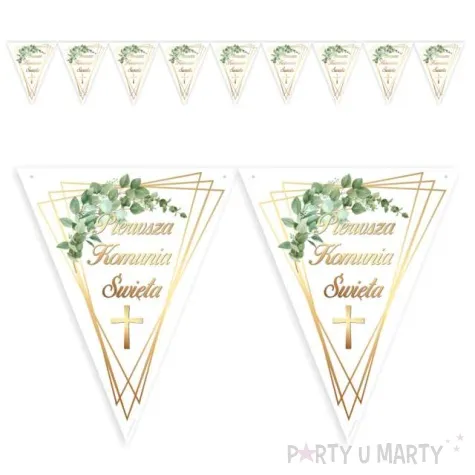 baner flagi i komunia swieta zielona galazka 3 6 m