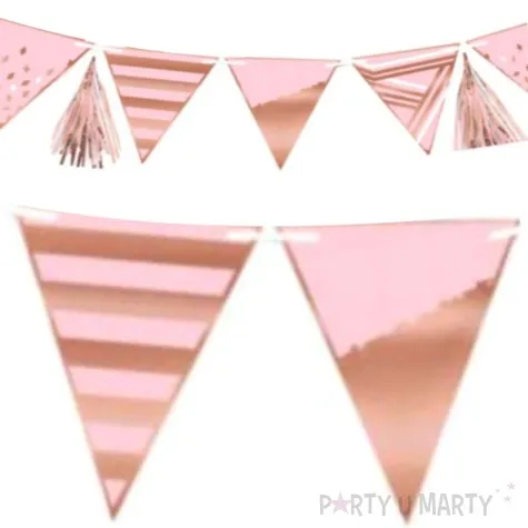 baner flagi impreza rozowe zloto amscan 255 cm