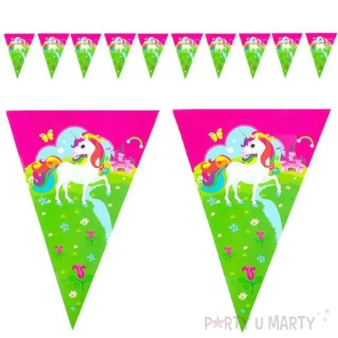 baner flagi jednorozce rozowy partypal 190 cm