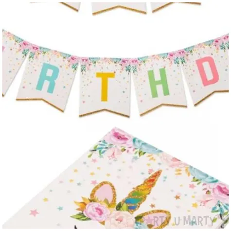 baner flagi jednorozec happy birthday jix 350 cm