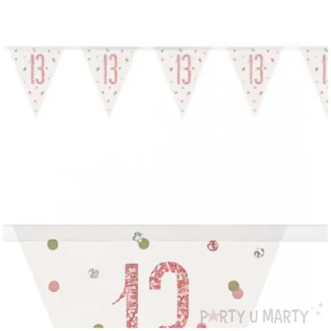 baner flagi liczba 13 bialo rozowy unique 2 74 m