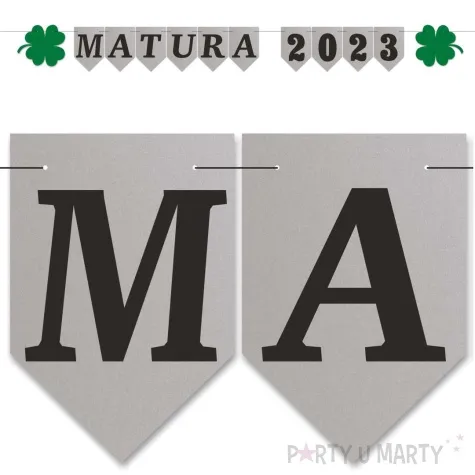 baner flagi matura 2023 srebrny diy 2 5 m