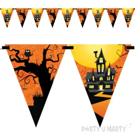 baner flagi nawiedzony dom halloween congee 500cm