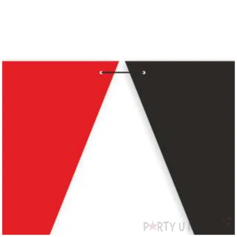 baner flagi party w dwoch kolorach czerwono czarne 3 6 m