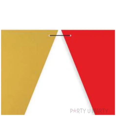 baner flagi party w dwoch kolorach czerwono zlote 3 6 m