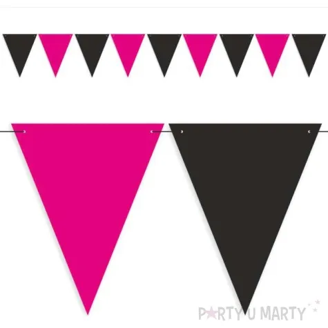 baner flagi party w dwoch kolorach rozowo czarne 3 6 m