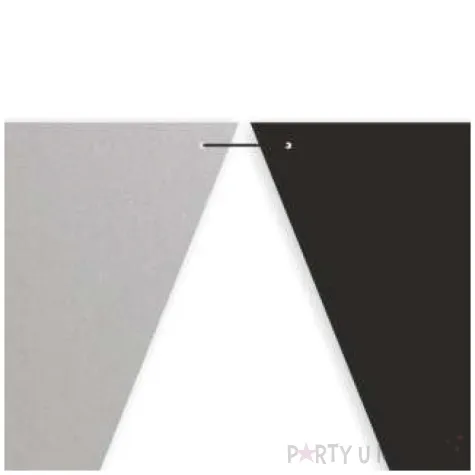 baner flagi party w dwoch kolorach srebrno czarne 3 6 m