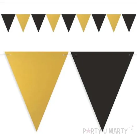 baner flagi party w dwoch kolorach zloto czarne 3 6 m