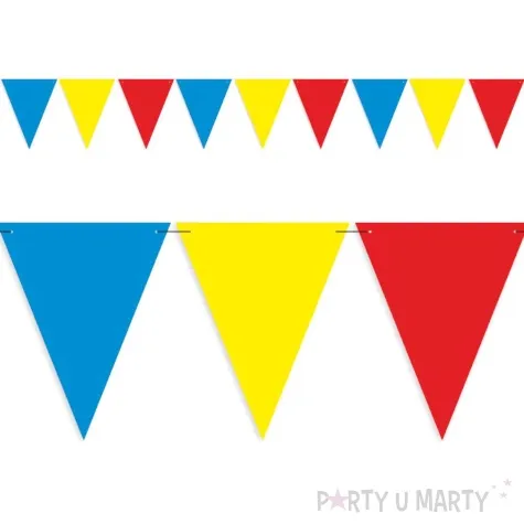 baner flagi party w trzech kolorach zolto czerwono niebieskie 3 6 m